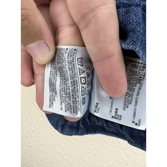 Old Navy Denim Peacoat Jacket, Blue, Cotton Blend, Double Breasted Toddler Girl - Picture 10 of 11